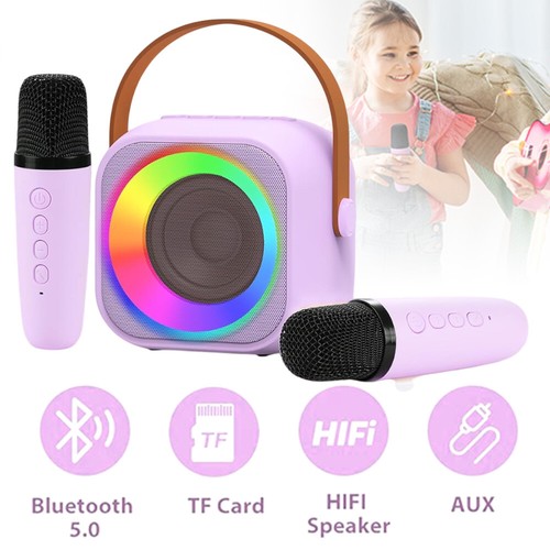 Wireless Kinder-Karaoke-Set 1200mAh Sprachverzerrer mit 2 Mikros Ladungskabel