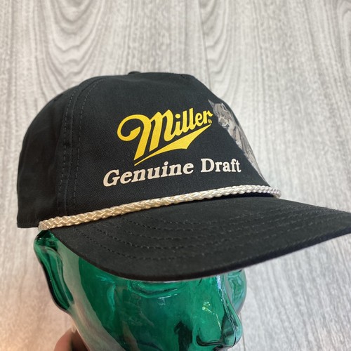Miller Genuine Draft Wolves American Needle Black Snapback Hat New Without Tags - Picture 3 of 9