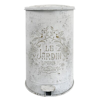 Handgefertigter rustikaler Metall Garten Abfall Treteimer ''Le Jardin'' Vintage Look Unikat