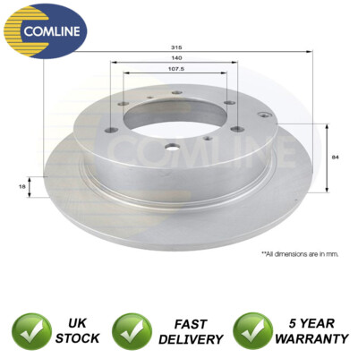 Brake Disc Rear Comline Fits Mitsubishi Shogun Pajero Sport #1 MB618797