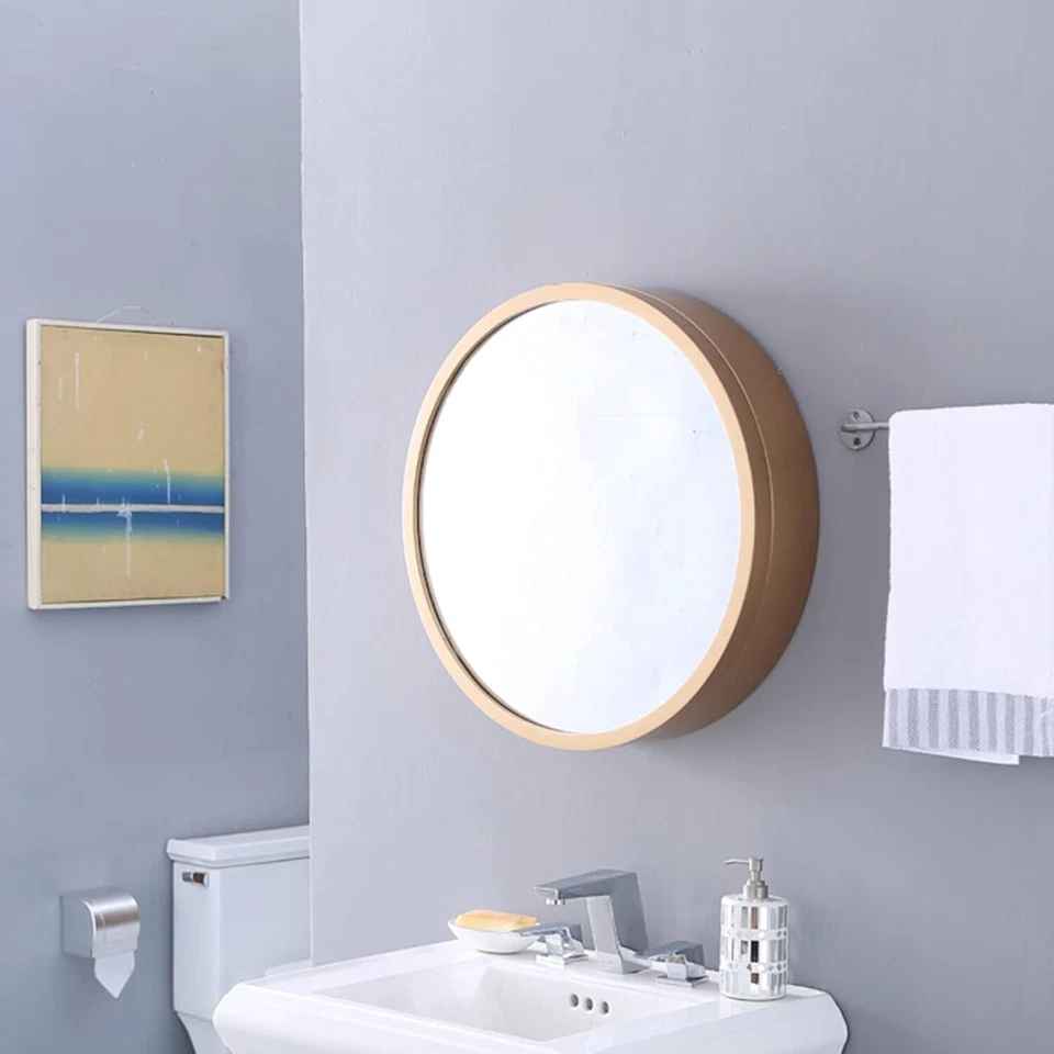 Spiegelschrank Spiegel Badezimmerschrank Wandschrank Schrank Bad rund Ø50x13 cm - Bild 4 von 4