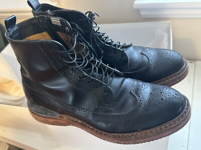 VISVIM Folk Patrician Black Leather Boots Size 9 US