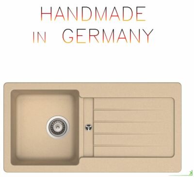 Granitspüle creme ab 45er Unterschrank 860 x 435 mm NEU Victory S-VEL 860.80