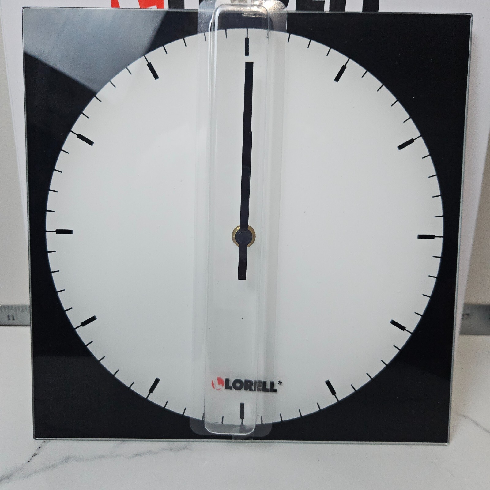 Lorell Glass Clock New in Open Box Dry-Erase Write-On Surface 9 7/8"