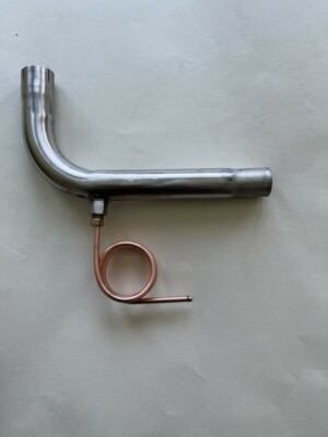 24MM I/D-O/D AUSPUFFKRÜMMER ROHR 90° Bogen MIT FLÜSSIGKEITSABLASSFALLE chinesische Heizung