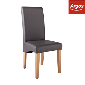 Argos Home Pair Of Skirted Dining Chairs Charcoal Ebay