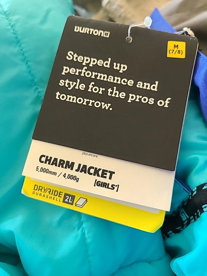 Nueva Chaqueta Burton Charm Niñas M 7-8 Azul Belle Dryride 2L Nieve Esquí Snowboard Foto 2 de 2