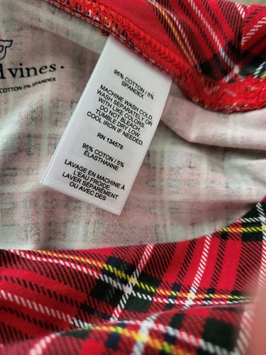 Vineyard Vines Girl's Tidings Tartan Leggings Plaid Red Holiday Pants New Small - Picture 7 of 7