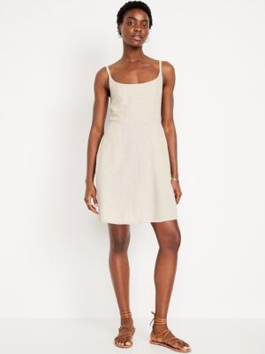 old navy fit and flare strappy mini dress Women's The Occasion Fit & Flare Taffeta Mini Dress - Blue