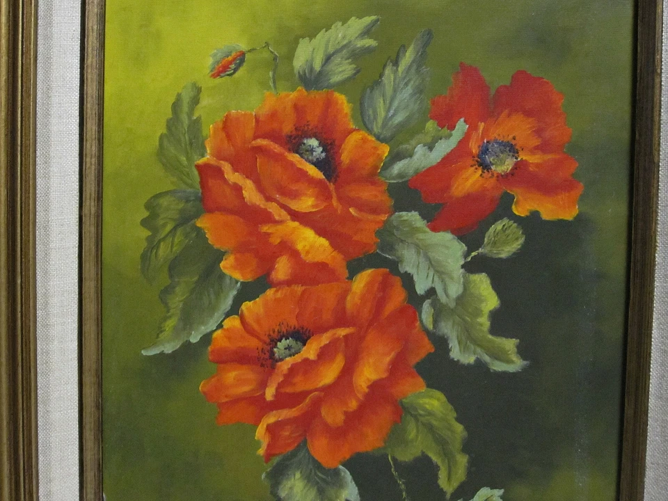 Texas Red Flowers Acrílico sobre Lienzo por Loveta Strickland, Artista de Texas Listado Foto 3 de 4