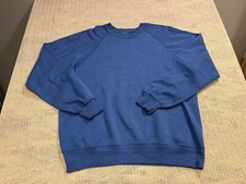 Lee Sturdy Sweats Sweatshirt Men L Blue VTG 80s 90s Blank Crew Neck