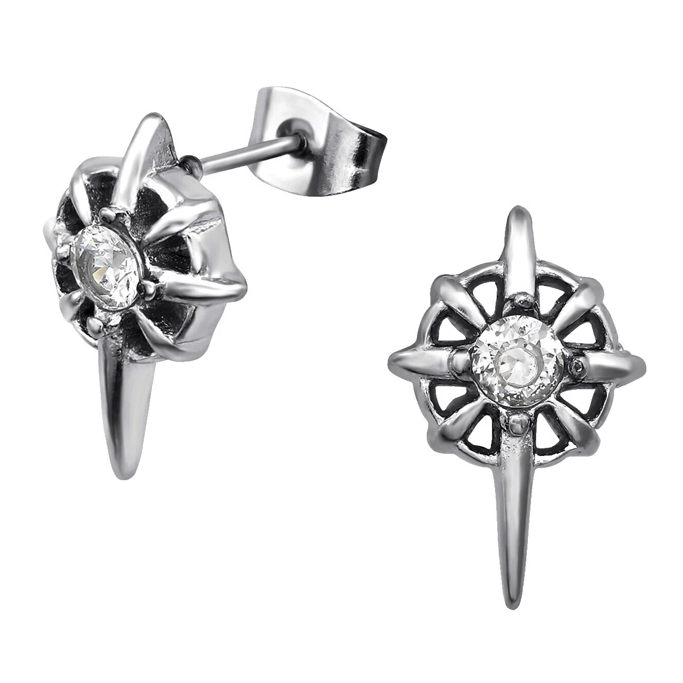 Pendientes de Moda de Tuerca Cristal Gótico