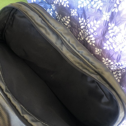 Tumi Green Canvas Laptop Organizer Zipper Pocket Office Over Shoulder Bag - Afbeelding 6 van 12