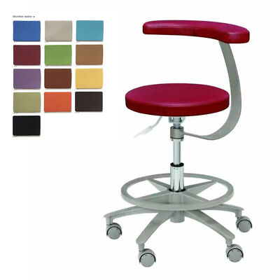 Ergonomic Dental Operator Stool Assistant Doctor Nurse Chair with Armrest PU