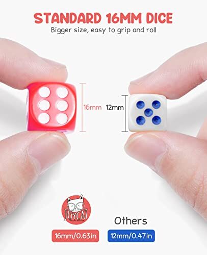 100 16Mm 6 Sided Dice Set Standard Game Dice Kids for Board Games Dice Games Mat - Picture 3 of 7