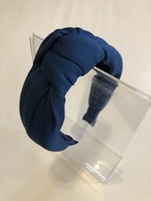 Dark Blue Color Chic Headband, Knotted Hairband, Women Headband with Padded