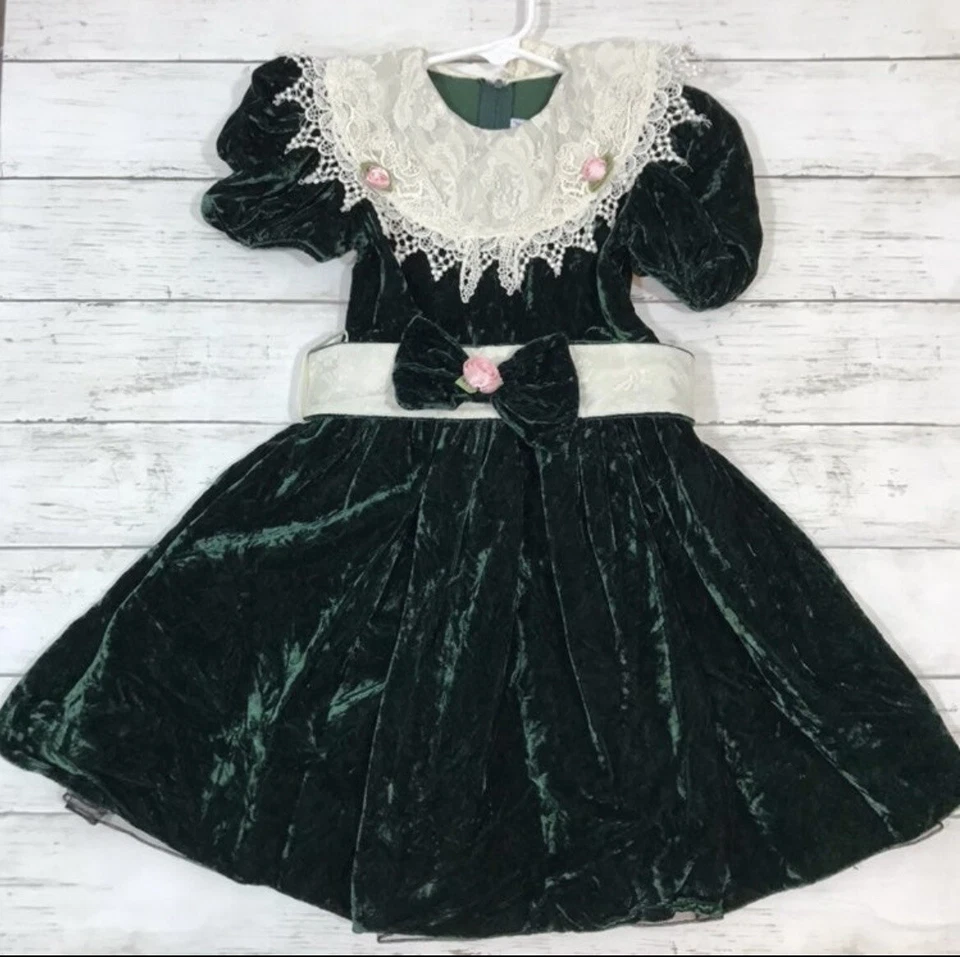 Vestido vintage de terciopelo negro Jayne Copeland para niños talla 5 Foto 3 de 4