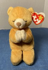 Ty 4213  7 inch Beanie Baby Hope the praying bear vintage rare w/ tag errors