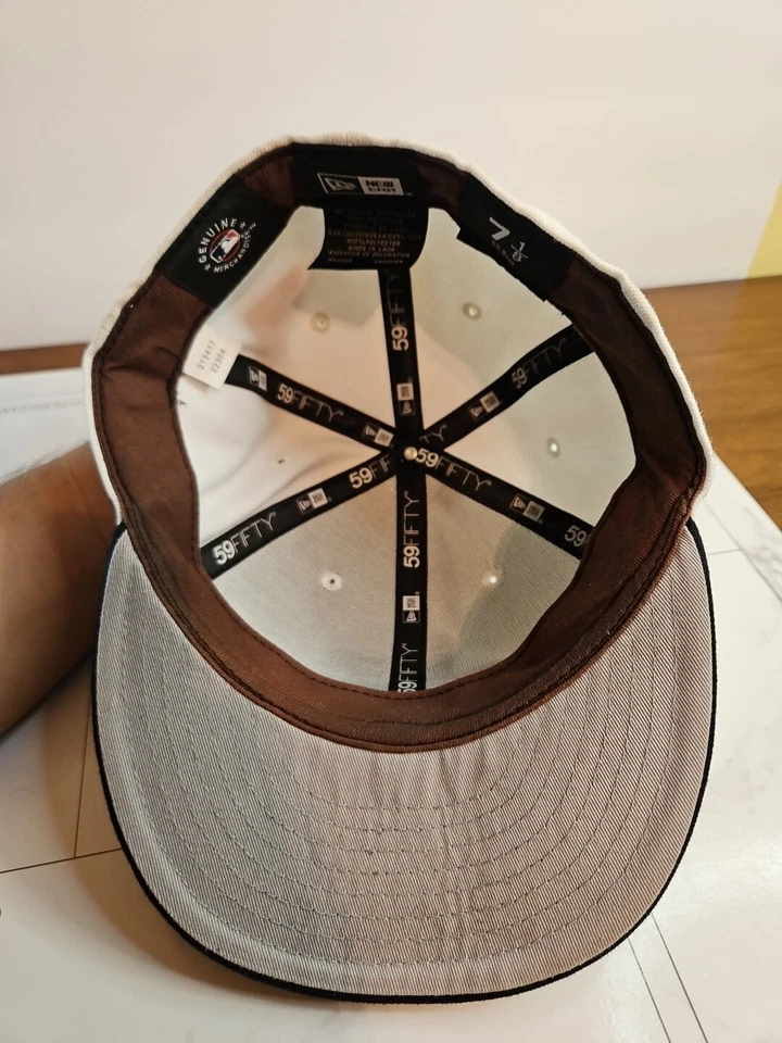 Houston Astros New Era Fitted Cap Hat White and Blue 7 1/8 - Image 4 of 4