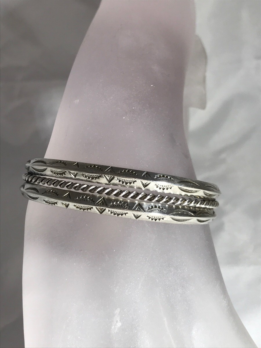 Navajo/Vintage ブレスレット VINTAGE CLASSIC NAVAJO STERLING SILVER DOUBLE ROW BRACELET | eBay