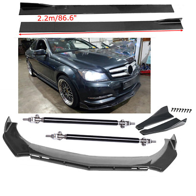 For Bens Carbon Fiber Front Bumper Side Skirt Strut Rods Body Kits Extensions