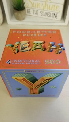 YEAH Four-Letter Puzzle 4 Individual Jigsaw Puzzles Approx 500 pieces Brand New