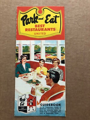Vintage PARK and EAT Best Restaurants United Guidebook Pamphlet Map Eastern US