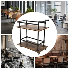 Particleboard Utility Service Cart 2 Shelf 200LBS 360?? Swivel Wheels