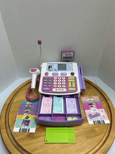 1999 Barbie Shop With Me Cash Register Set w/ Scanner, Money, Cards. Tested