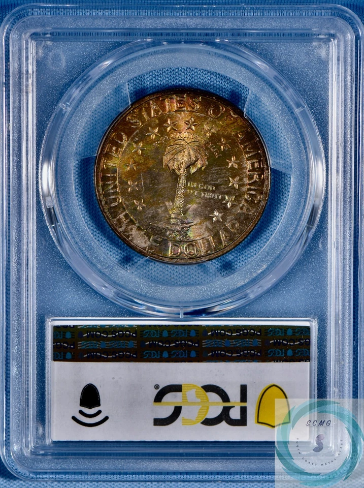 1936-S Columbia Commemorative 50c PCGS MS67 w/CAC - Tab Toner - Image 2 of 4