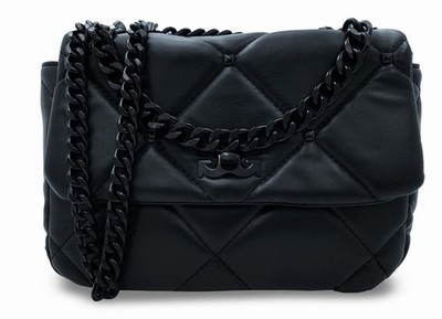 Gilda Paris Quilted Large Shoulder Bag - Matte Black With Black Hardware - NWT