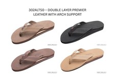 Women's Rainbow Sandals Double Layer Premier Leather - 302ALTS0 MULTI-COLORS 