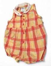 Oshkosh B gosh Vintage Baby B gosh Plaid Bubble Romper 18M Peter Pan Collar
