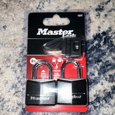 Master Lock 131T Keyed Padlocks 2-Pack Black Aluminum Steel Double Locking