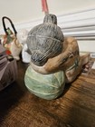 VTG Wood Carved GIRL & BOY Sleeping Figurines — photo 7
