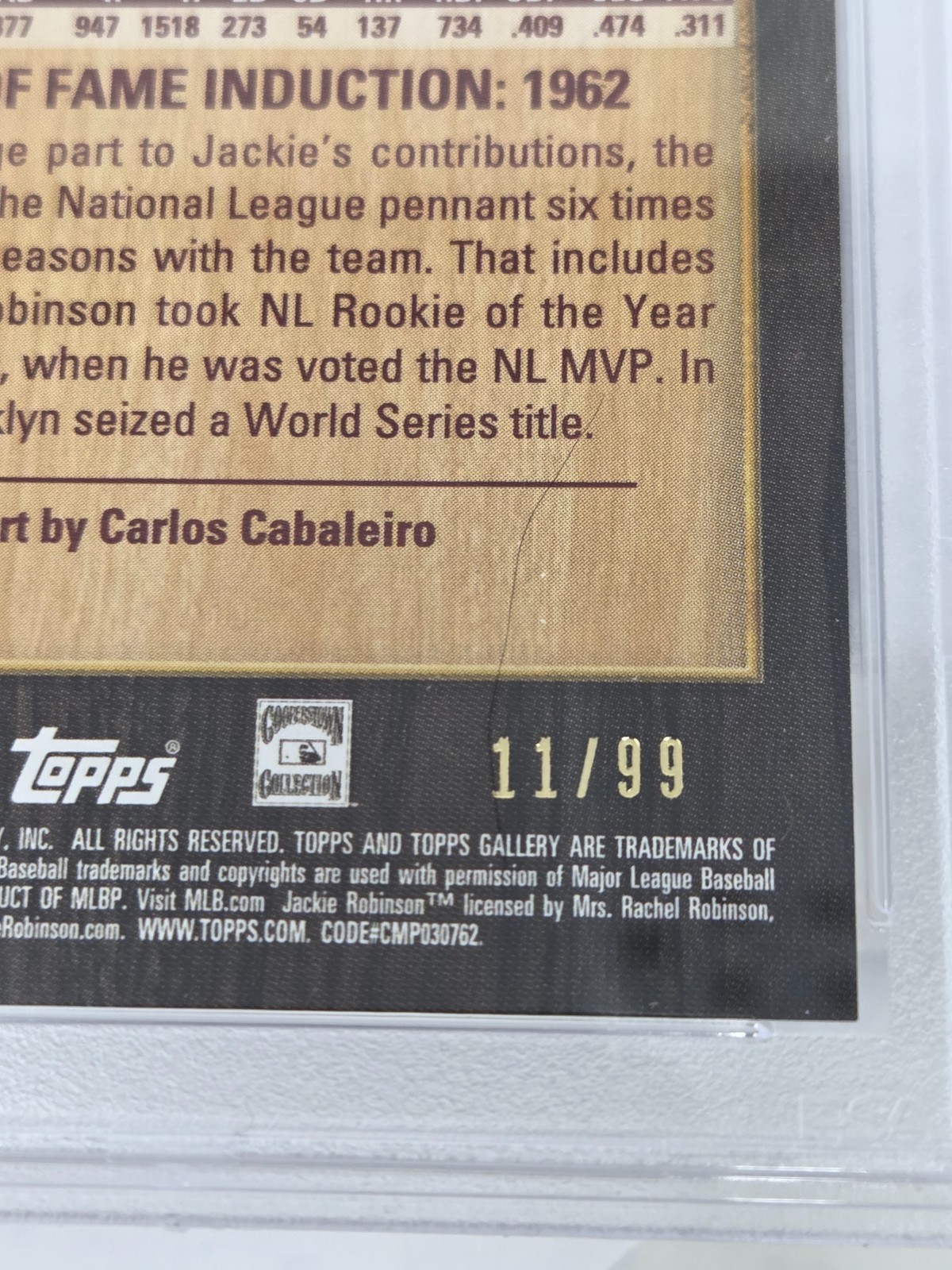 2018 Topps Gallery JACKIE ROBINSON Gallery Blue /99 PSA 10 Gem Mint (Pop 1) view 2