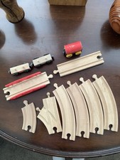 11 Piece Lot Wooden Train Track Bridges Vehicles Thomas Compatible