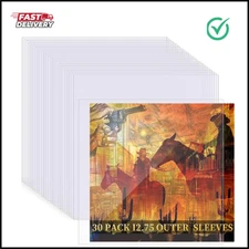 30 Pack 4 Mil Thick Vinyl Sleeves, 12.75" X 12.75" Vinyl Record Sleeves Clear