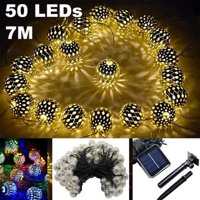 Marokkanische Lichterkette - 7 Meter & 50 LED Solar-Garten Lichterkette - Bild 1 von 4
