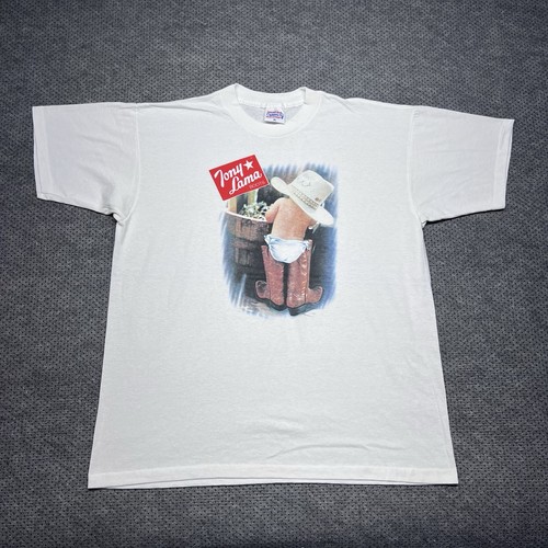 Tony Lama, Vintage 1990S Tony Lama Boots Company Shirt XL Promo Rare Men’s White