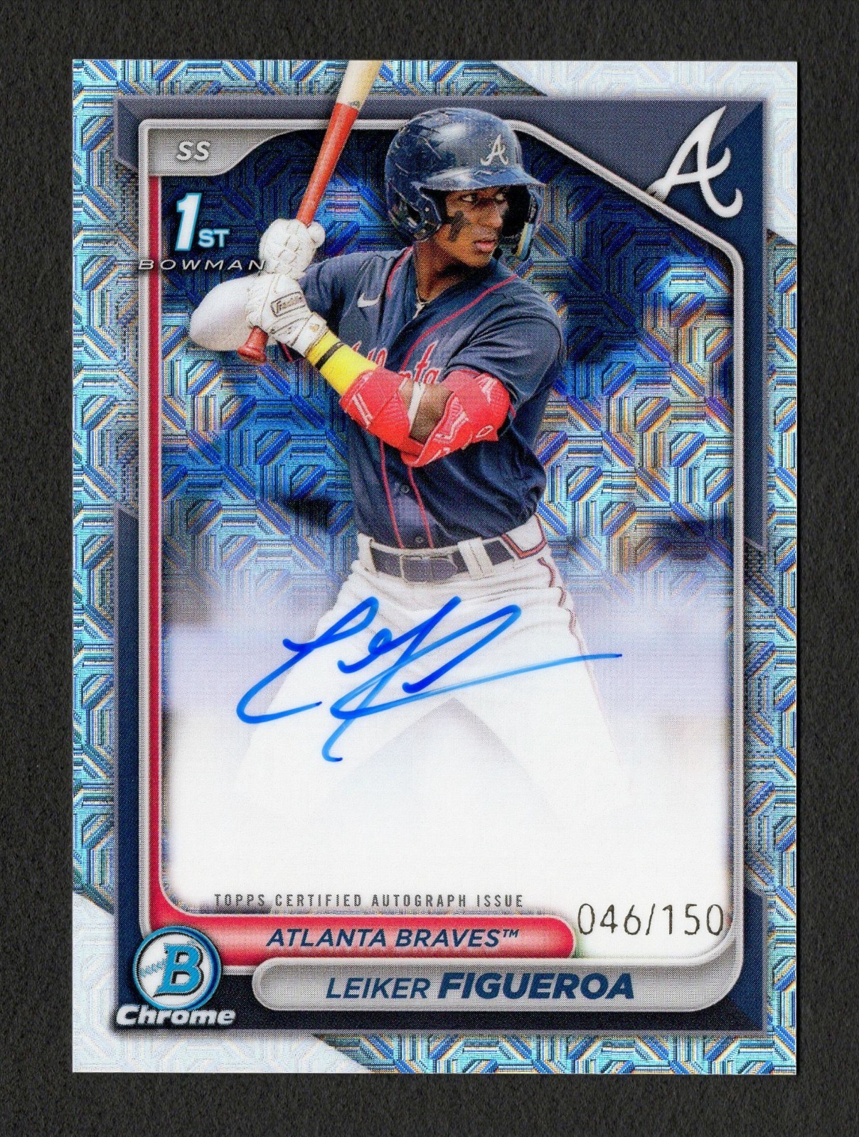 2024 Bowman Chrome LEIKER FIGUEROA 1ST BOWMAN AUTO HTA CHOICE /150 CPA-LF Braves