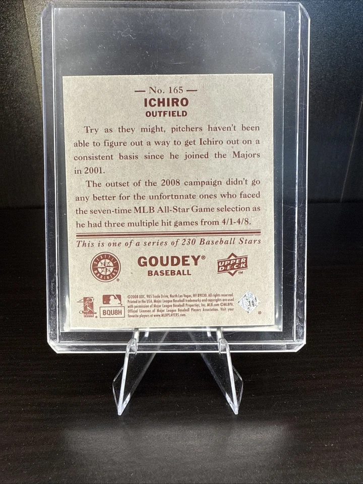 Goudey 2008 cubierta superior - Ichiro Suzuki #165 mini trasero rojo Foto 2 de 2