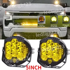 2x 5" 400W LED Pods Work Light Bar Fit for Chevy Silverado 1500 2500 1999-2022