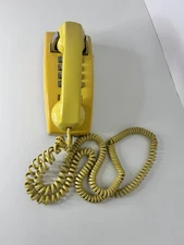 Vintage 1970's Western Electric 2554BMP Yellow Push Button Wall Telephone