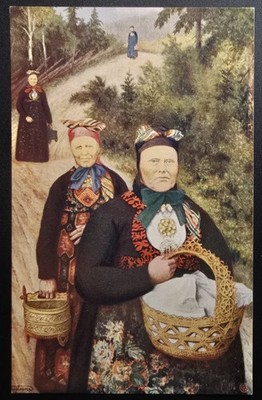 Norway Women in Traditional Dress Postcard Mittet & Co Kristiania Nr 96 Unused