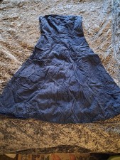 American Eagle Outfitters Y2k Vintage Halter Patchwork Dress Size 6 Navy