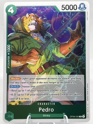 Pedro OP08-030 R Foil Rare Two Legends One Piece Card Game NM