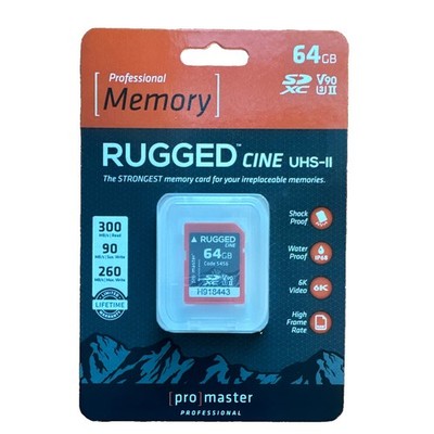 ProMaster RUGGED CINE 64GB SDXC UHS-II V90 U3 High Speed Memory Card