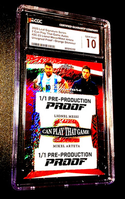 Lionel Messi 1/1 Gem Mint 10 Shimmer Refractor 2025 Leaf Signature World Cup #1