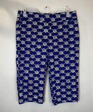 Lilly Pulitzer Pants Capris Womens 12 Nautical Knots Tied Print Navy Blue White